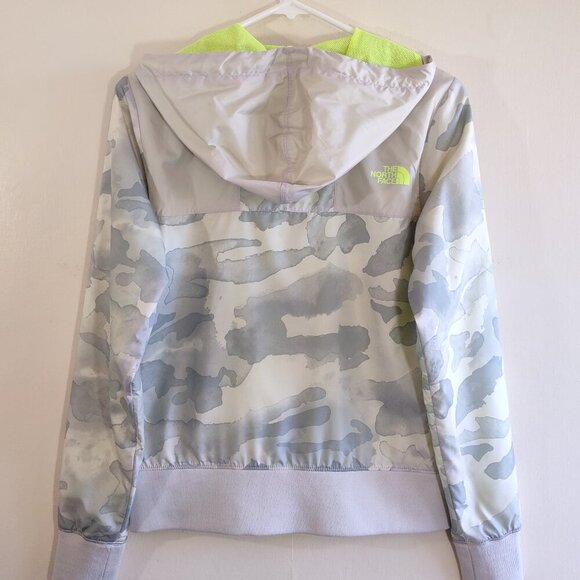 The North Face Camo Hooded Windbreaker Jacket Full Zip Pockets Womens Small - Picture 4 of 10